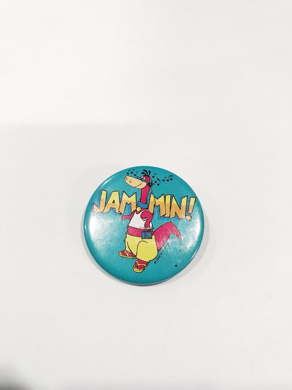 Vintage Flintstones Pin Jammin Dino Pinback  Purp… - image 2