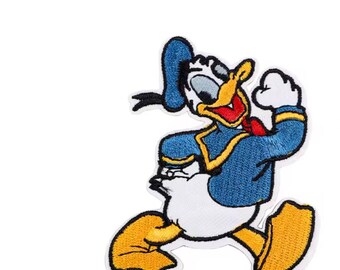 Donald Duck Embroidered Patch Classic Disney Iron On Applique for Jackets, Backpacks, Jeans & DIY Crafts Iron On Patch Duck Badge Applique
