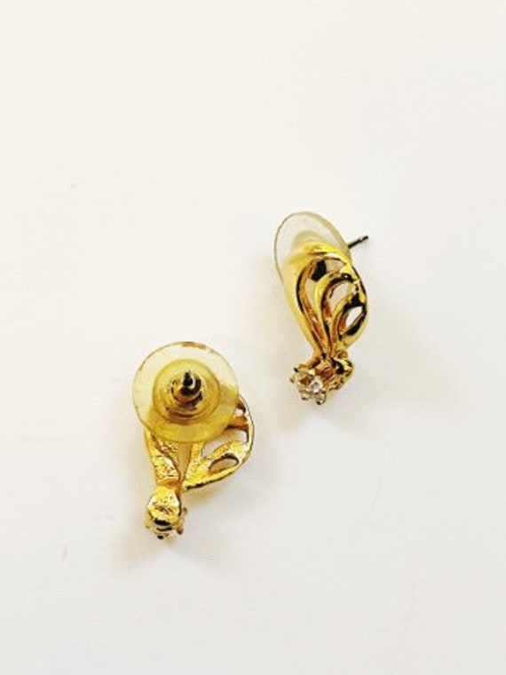 Vintage Air Balloon Earrings Gold Tone Tear-drop … - image 6
