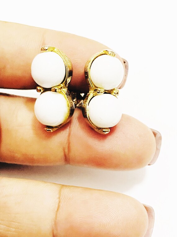 Vintage Dauplaise Screw back Earrings White Gold … - image 6