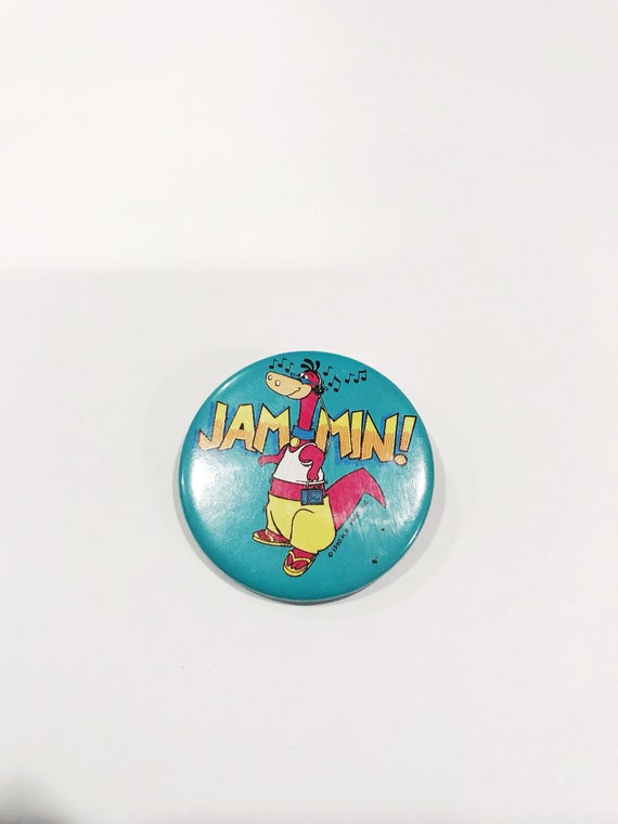 Vintage Flintstones Pin Jammin Dino Pinback  Purp… - image 3