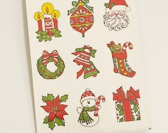 Vintage Christmas Stickers: Retro Holiday Seals, Scrapbooking (36 Count)