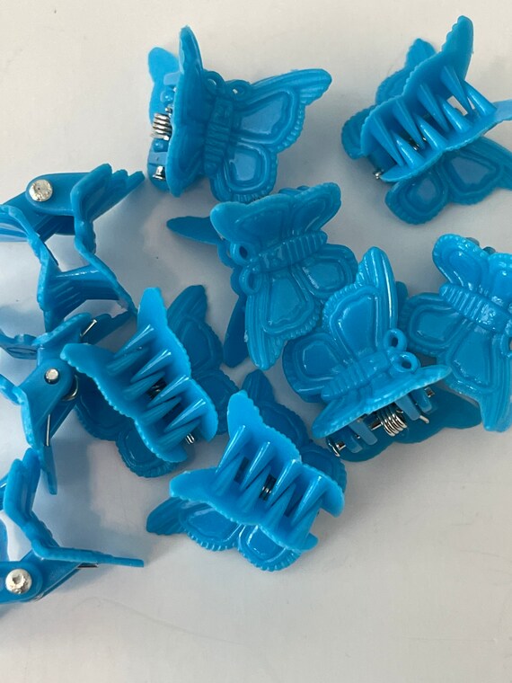 Olympic Blue Butterfly Clip 1990s Style Butterfly Ha… Gem