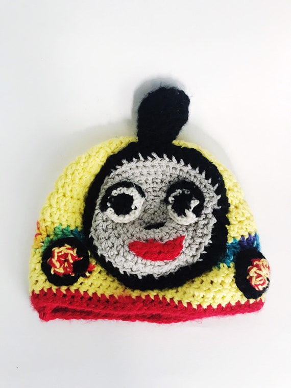 Thomas the Train Baby Crochet Hat Vintage Hand Cr… - image 1
