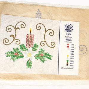 Vintage Iron On Decal Christmas Holly & Lighted Candle Embroidery Craft Pattern #5368 DeHaWe Holiday Crafts Holiday Vtg Art Project Crafter