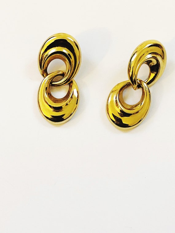 Vintage Monet Dangle Earrings Drop Earring Infinity Circle
