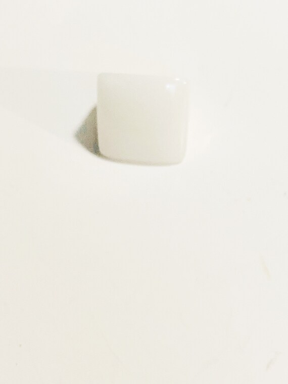 White Square Acrylic Ring Lucite Bubble Retro Ring Pl… Gem