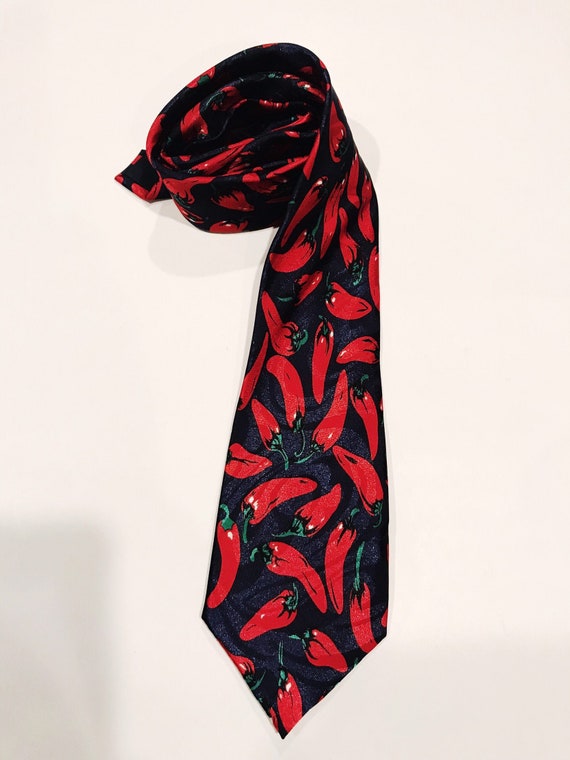 Red Chili Peppers Necktie Red Hot Chili Pepper Novelty Neckties