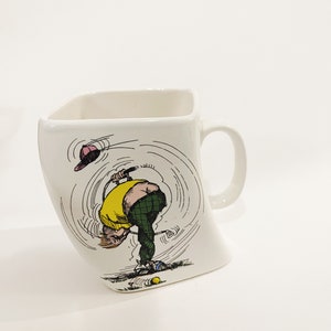 Rolig golfmugg från 1991: Vriden fyrkantig kaffekopp
