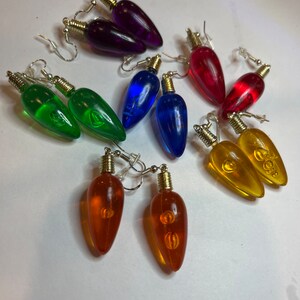 Christmas Light Bulb Earrings Holiday Earrings Christmas Jewelry Christmas Lights