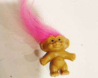 ヴィンテージミニトロール人形：ホットピンクの髪、1990年代のレトロ