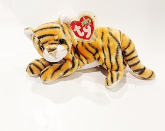 Ty Beanie Baby "India" the Tiger Retired 2000 pluche vintage gestreepte jungle dierenbeanie gevuld speelgoed met label