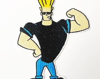 Johnny Bravo Embroidered Patch - Iron On Applique (4x3 inch)