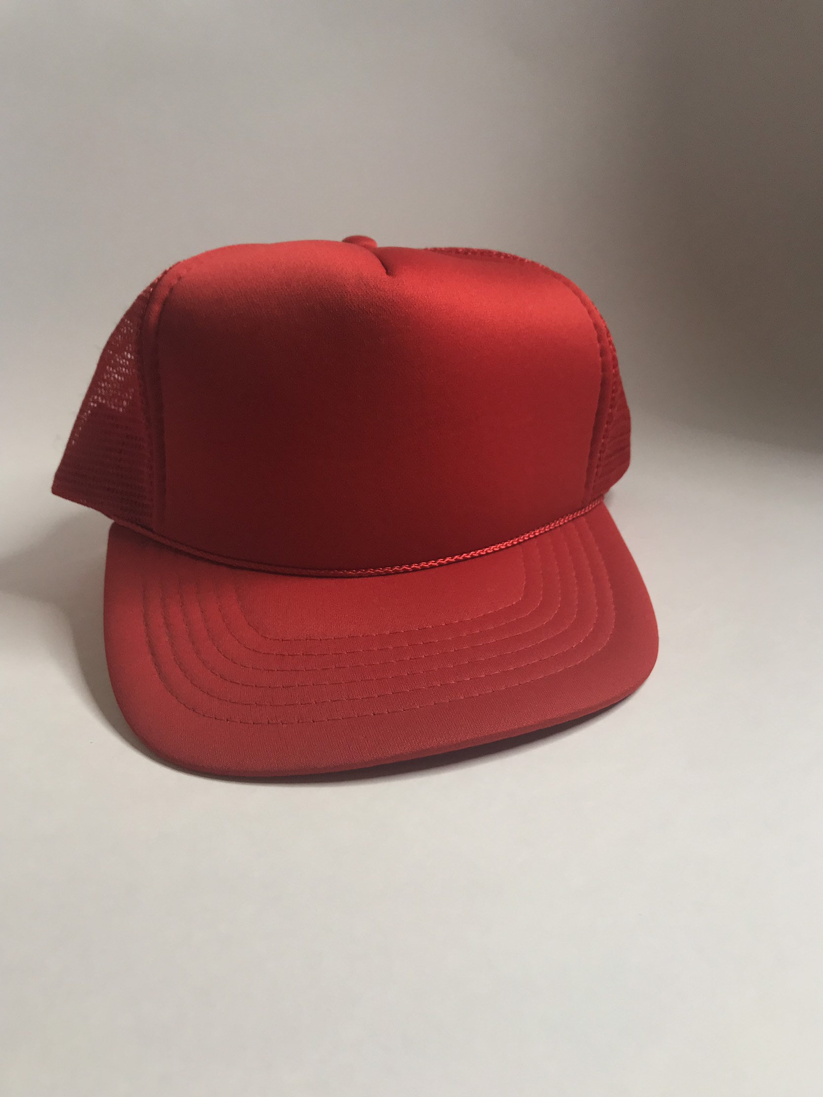 Red Trucker Hat Mesh Snapback Vintage 