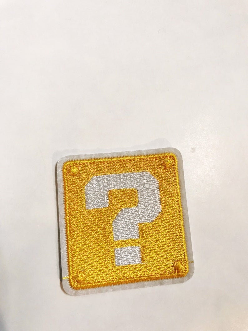 Super Mario Brothers Question Mark Block Patch: Embroidered Applique - Etsy