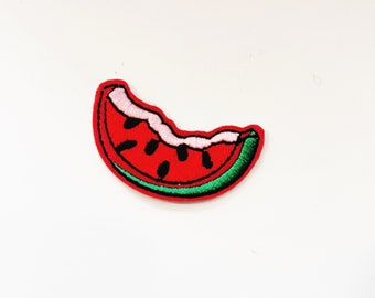 Patch watermeloenschijf: fruitapplicatie, opstrijkbaar/naaiwerk (2 inch)