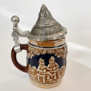 Mini Bierkrug Becher Glas mit Deckel Munchner Oktoberfest Pferde Tasse Deutschland Vintage Tasse Deutsches Trinkgefäß Bierglas