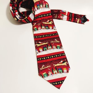 Vintage Santa Riding on Sled Men&#39;s Necktie Suit Accessory Novelty Tie Vintage Neck Tie Ugly Christmas Holiday Party Santa Claus Attire