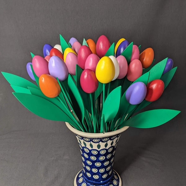 Tulipes en bois | Personnalisable | Fait main | Fleurs pour toujours | Fleurs en bois | Décoration florale | Fleurs artificielles