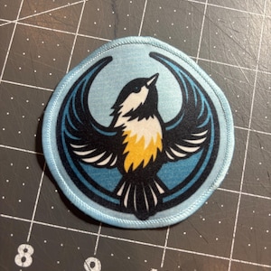 Massachusetts Chickadee resistance Patch 3inch - Illinois Rebel resistance alliance . SHIPS NEXT DAY asap Iron on Sew on or Hook and loo