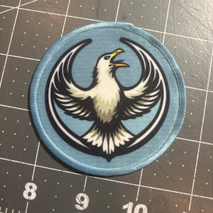 Utah California Gull Patch 3inch - Utah California Gull Rebel resistance alliance Patch. Iron on Sew on or Hook and loop backing