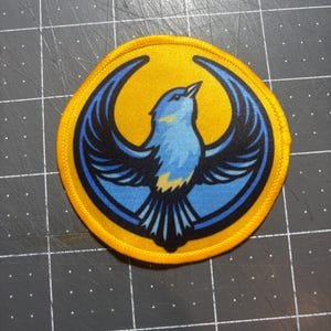 Nevada and Idaho Mountian Bluebird Patch 3inch - Rebel resistance alliance Patch. Iron on Sew on or Hook and loop backing