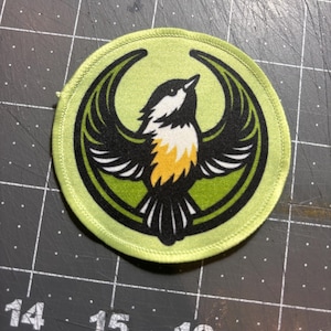 Maine Black-capped Chickadee resistance Patch 3inch Maine Rebel resistance alliance. Iron on Sew on or Hook and loop