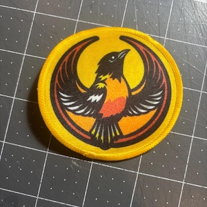 Maryland Baltimore oriole Patch 3inch - Maryland Rebel resistance alliance Patch. Iron on Sew on or Hook and loop backing