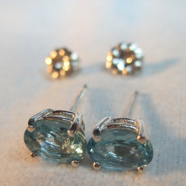 Apatite Blue Green Natural 7x5 Earrings Untreated Brazil Earth Mined AAA Color VVS-vs Gemstone Stud/Lever Dangles Solid Premium 925 USA ss