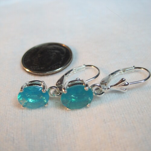 Opal Earrings shops Brazil Paraiba Rare AAA VVS-vs Neon Blue Natural 8x6/9x7 Earth Mined Untreated Genuine Gems Studs/Dangles Solid Premium 925ss