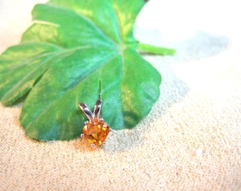 Sapphire Orange Heart Pendant Necklace: 925 Sterling Silver, 5mm Sri Lanka Gem