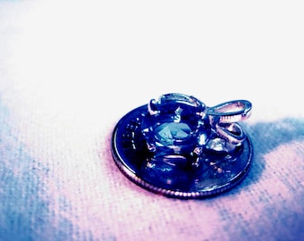 London Blue 8x6mm Natural Topaz Pendant Necklace: 925 Sterling  18" Chain