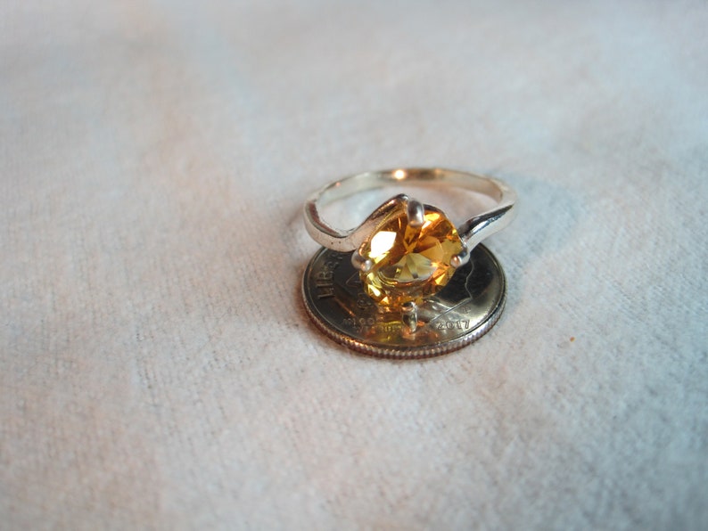 Gold Citrine Heated Amethyst Quartz AAA Color 9x7 Gemstone Solitaire Sz 7 Ring Natural Brazil vvs Clear Earth Mined Solid 925ss Premium US
