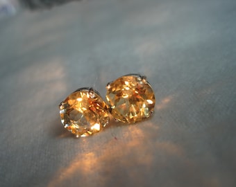 Details about   1 ct Round Drop Dangle Natural Citrine 18k Yellow Gold Earrings Lever Back