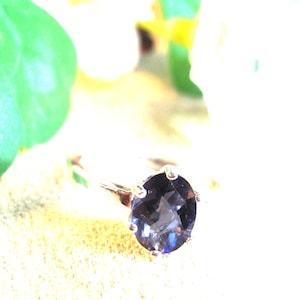 Iolite aka Water Sapphire 8x6mm Oval Cut Solitaire Ring Natural Untreated Stunning Gems Earth Mined Solid Premium 925ss