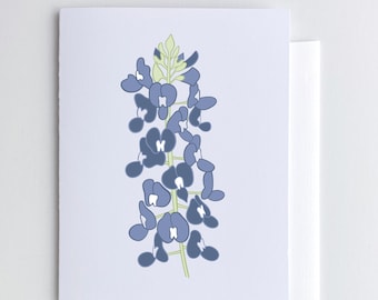 Set of 5 Bluebonnet Cards, Wildflower Stationery Sets, Hand Drawn Colorful Bluebonnet Cards