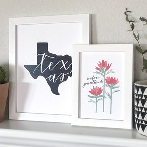 Texas Art Print, Hand Illustrated Shape of Texas Wall Art, Modern Texas Decor image 7