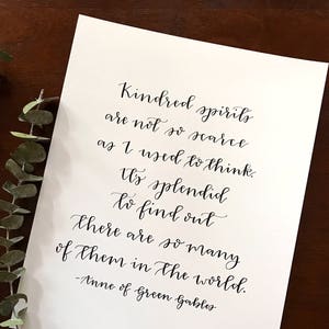 Custom Quote Calligraphy Print, 9-18 words, Personalized Hand Lettered Art Print for Home Decor, Baby Nursery, or Newlywed Gift image 2