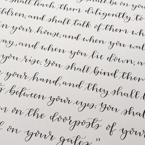 Custom Quote Calligraphy Print, 9-18 words, Personalized Hand Lettered Art Print for Home Decor, Baby Nursery, or Newlywed Gift image 6