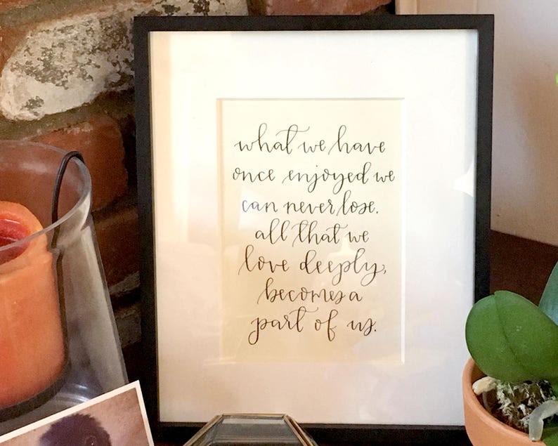 Custom Quote Calligraphy Print, 9-18 words, Personalized Hand Lettered Art Print for Home Decor, Baby Nursery, or Newlywed Gift image 7