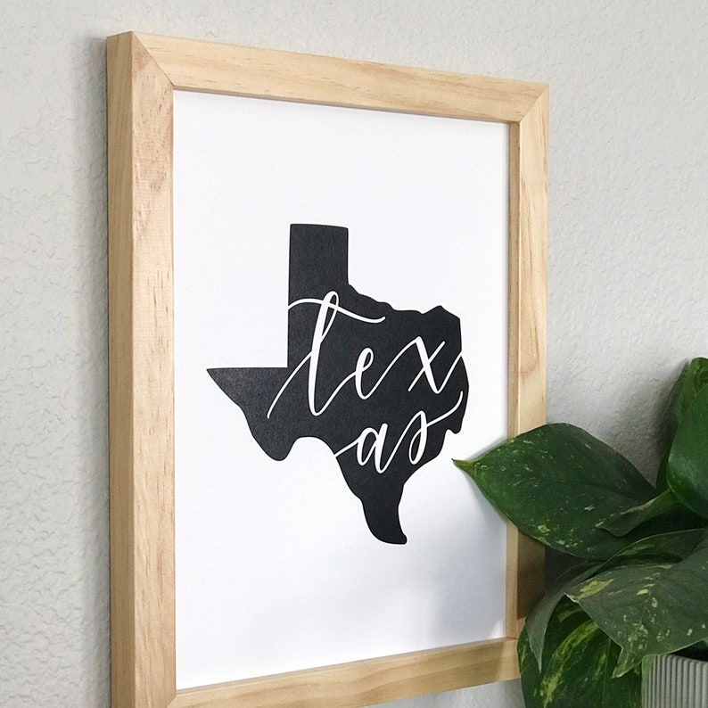 Texas Art Print, Hand Illustrated Shape of Texas Wall Art, Modern Texas Decor image 6