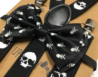 Men Women Gold Skull Skulls Pattern 100/% Cotton Punk Style White Bow Tie Bowtie