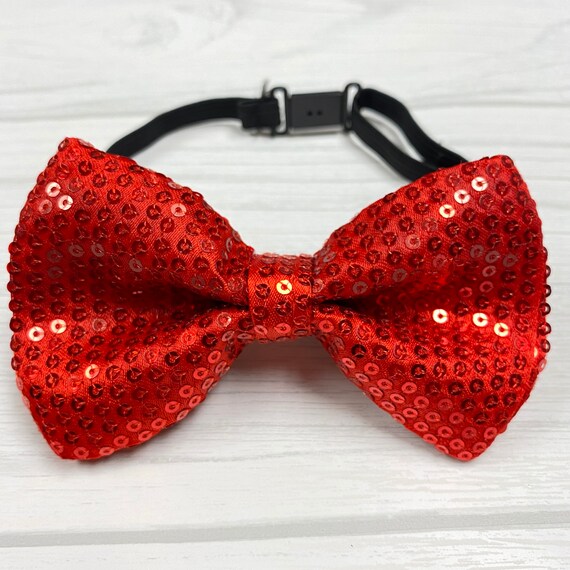 Sequin Bow Tie Adult Red Sequin Bow Tie Adult Red