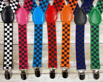 Adults Teens  Checker Suspenders/ Adjustable Elastic / groomsmen Suspenders/ 1" Inch Suspenders