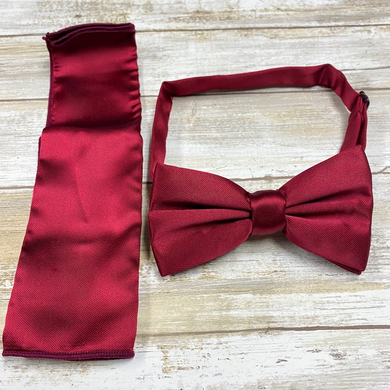 Bow Tie Set Men's Bow Ties and Pocket Square Sets in Etsy