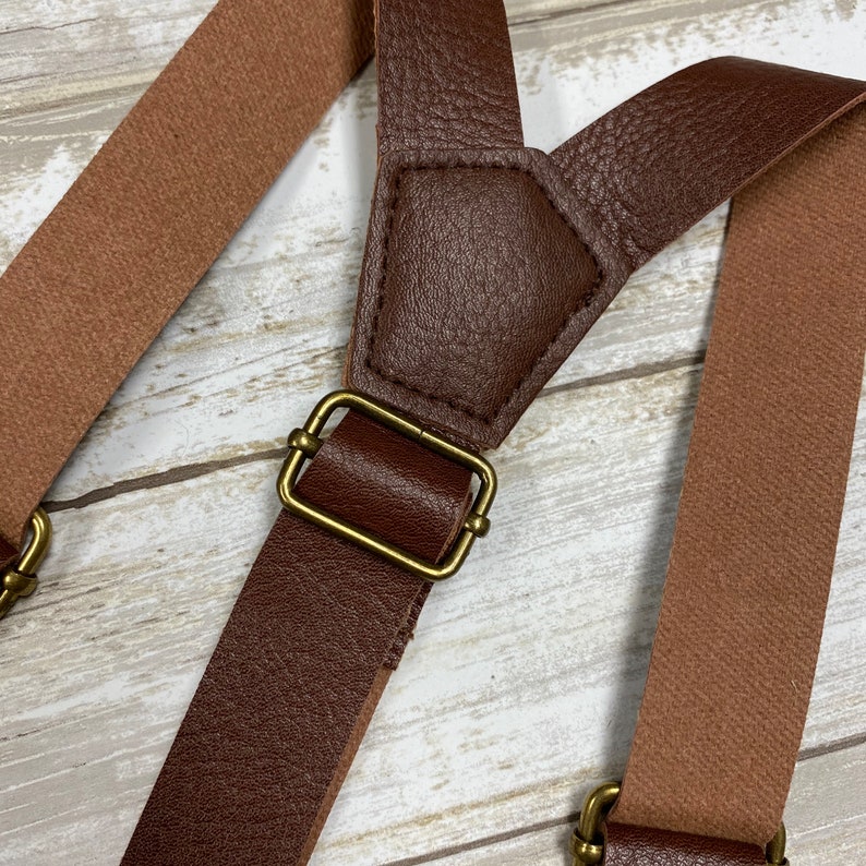 Dark Brown Leather Suspenders Wedding Suspenders Mens Etsy