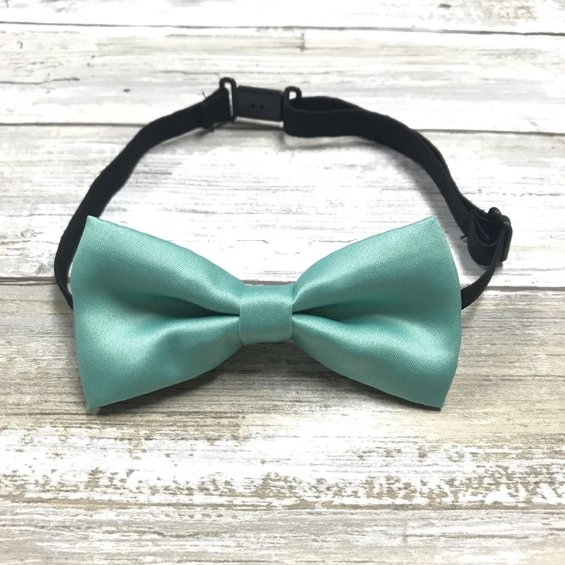 Pre-Tied Bow fits ages 1-8 Boys Girls and Toddler Sized Bow Tie Adjustable Kids Bow Tie Solid Teal Blue