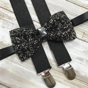 Womens Black Bling Rhinestone Suspenders 90\'s Vintage Sparkle y2k 90 main image 2