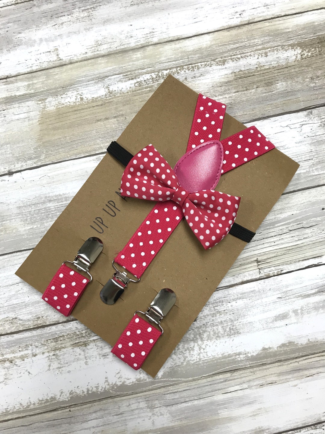 Babyhug Bow and Suspender Set Polka Dot  Printed - Red