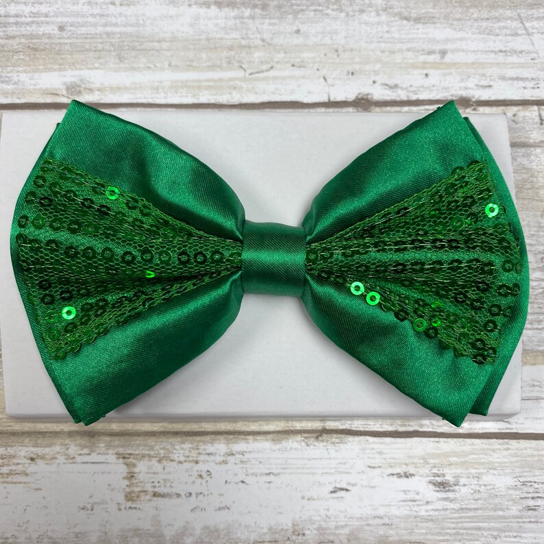 Green Sequin Bowtie / Wedding Bowtie / Adults Teens Bowtie / Clip on ...